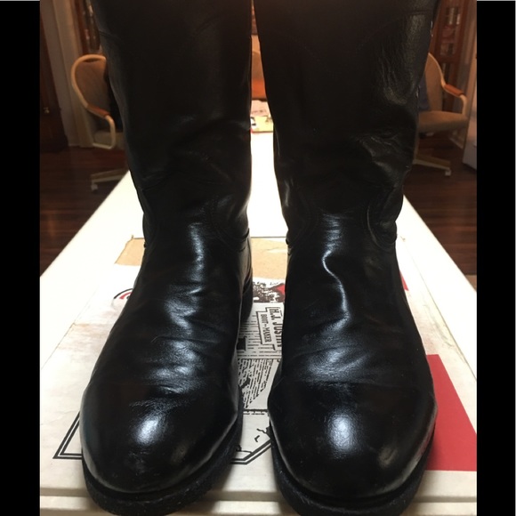 Justin Boots Other - JUSTIN BLACK LEATHER WESTERN BOOTS SIZE 10.5 D